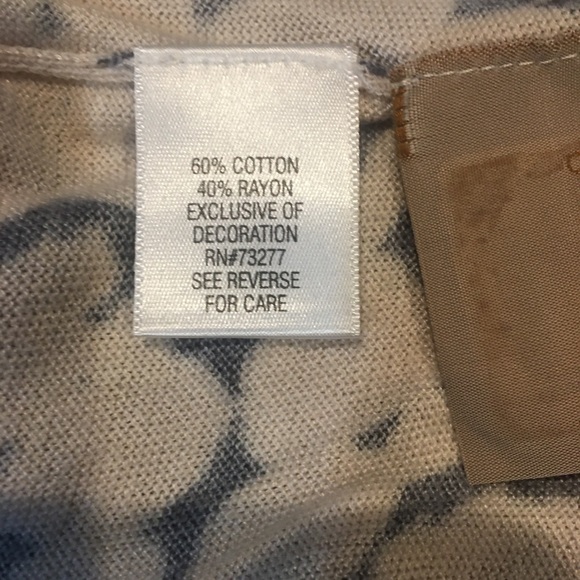 Simply Vera Wang Cotton/Rayon Cardigan - Lightweight, Ruffled Collar, Size L - Picture 4 of 5